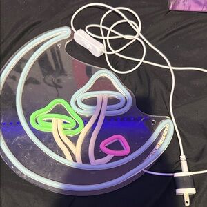Neon Mushroom and Moon Light